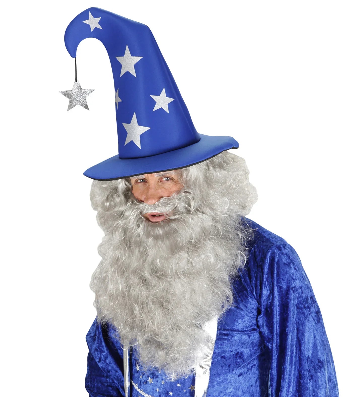 Sombrero de Mago Azul con Estrellas Magos y Hechiceros Widmann