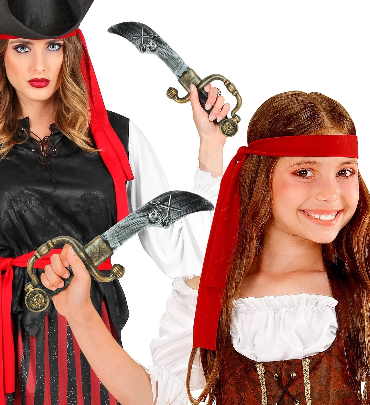 Cuchillo Pirata con Empuñadura Decorada Complementos Piratas Widmann