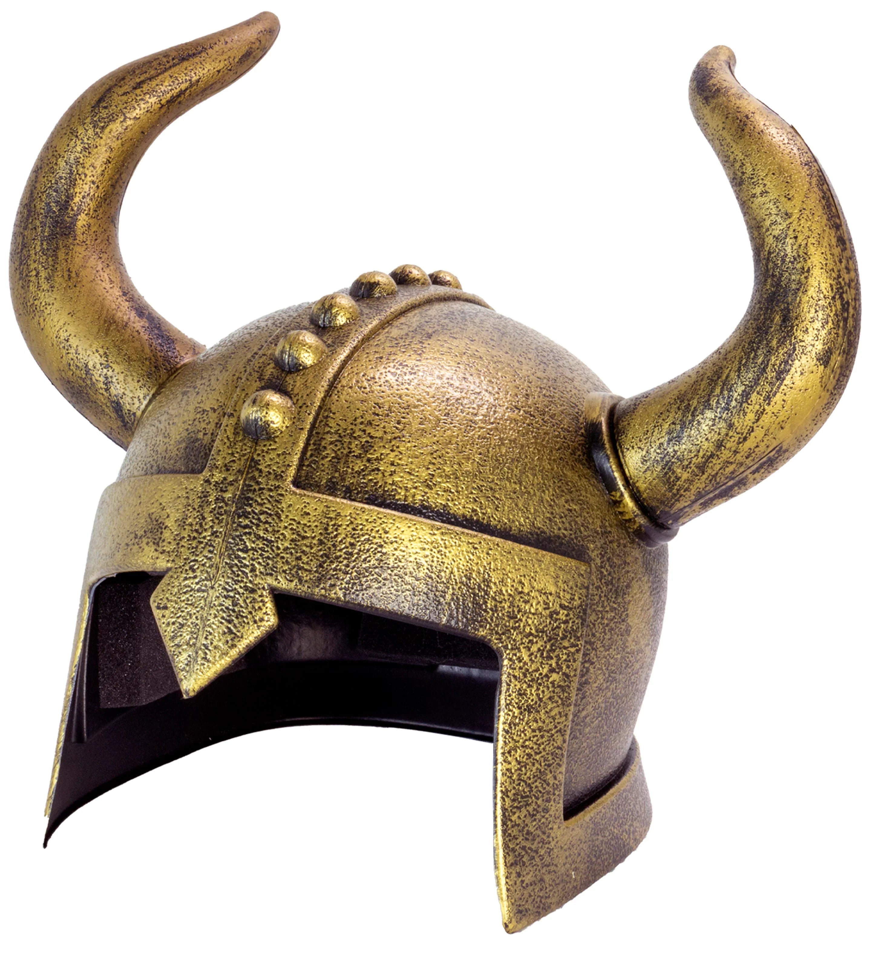 Casco Vikingo Dorado Envejecido con Cuernos Complementos Vikingos Widmann