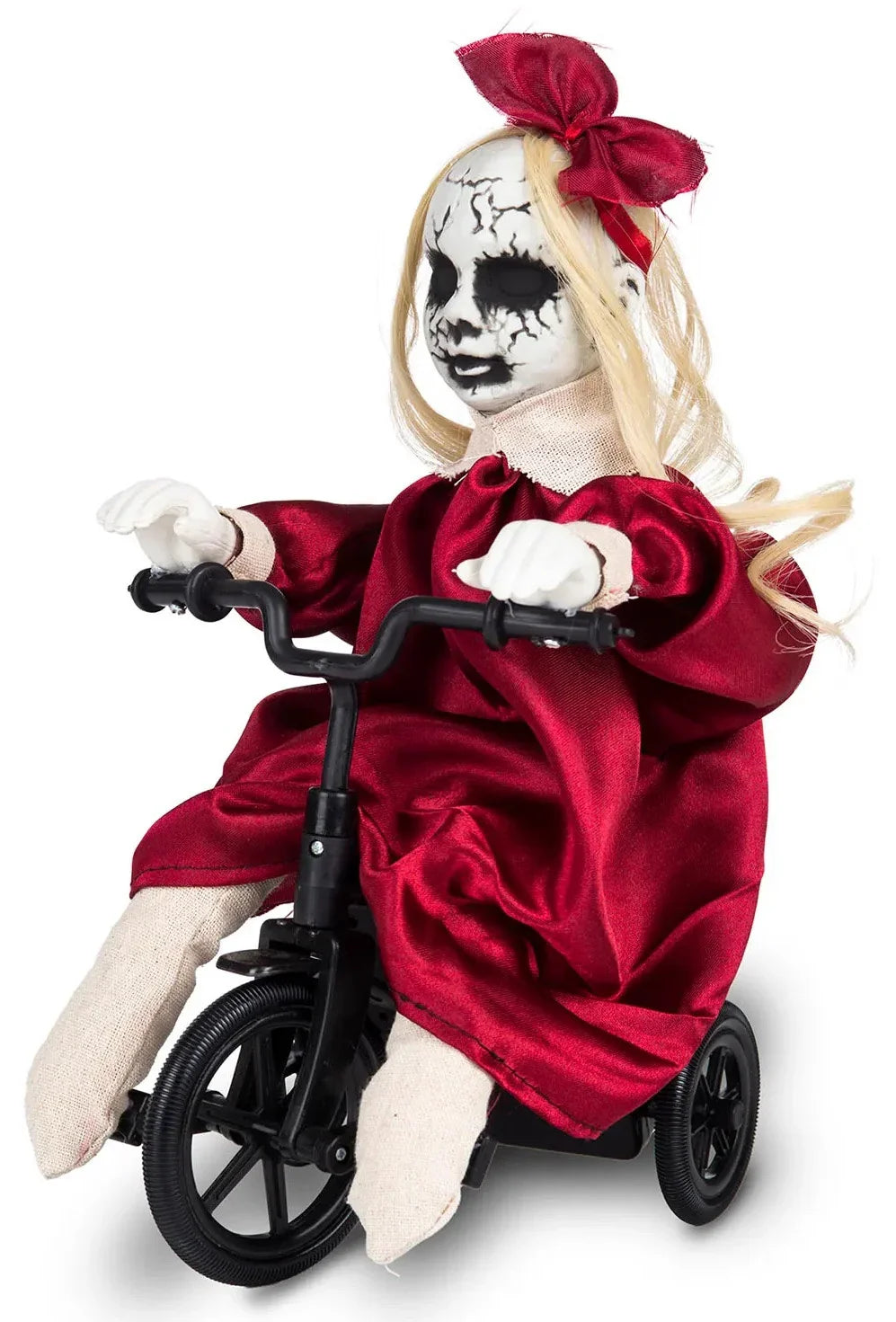 Muñeca Siniestra en Triciclo con Movimiento y Sonido Decoración Halloween Viving