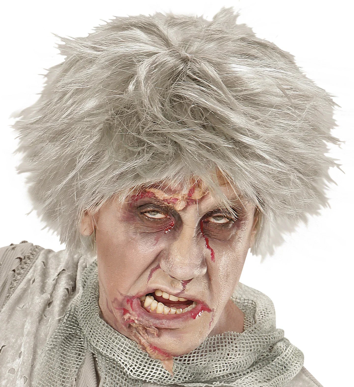 Peluca Gris con Pelo Liso Alborotado Pelucas Canosas Widmann