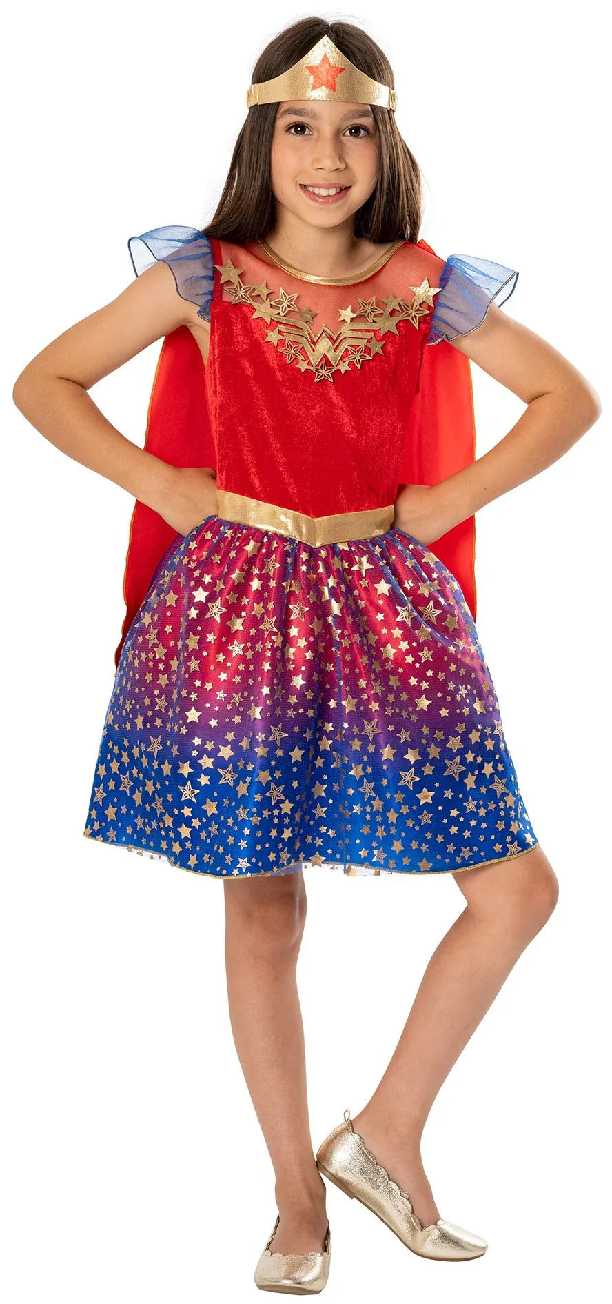 Disfraz de Wonder Woman con Capa para Niña Wonder Woman Rubies