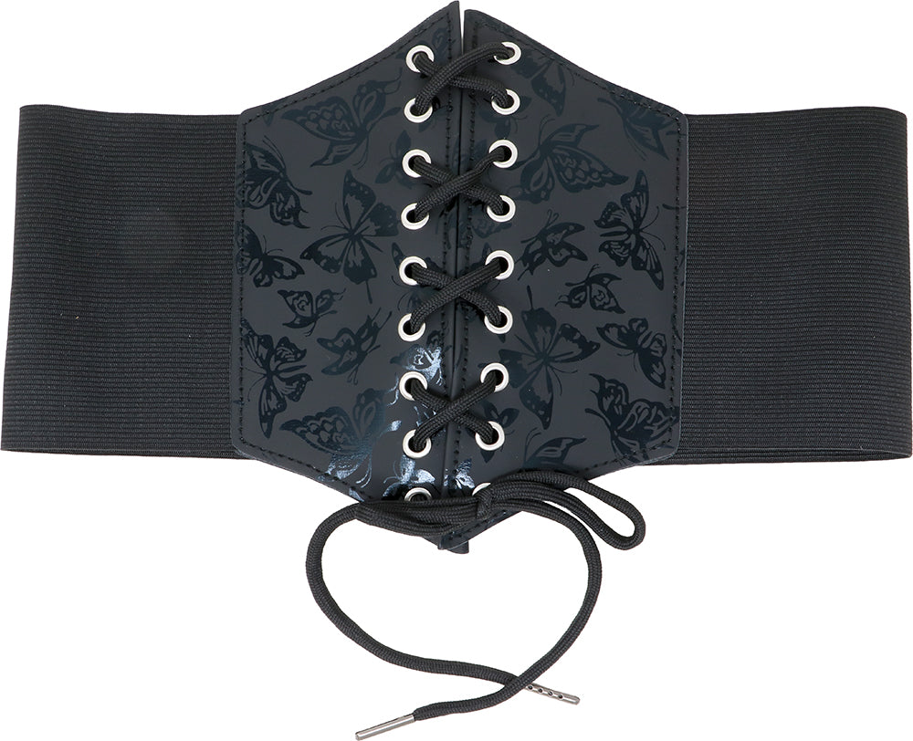 Corset en satin noir pour femme