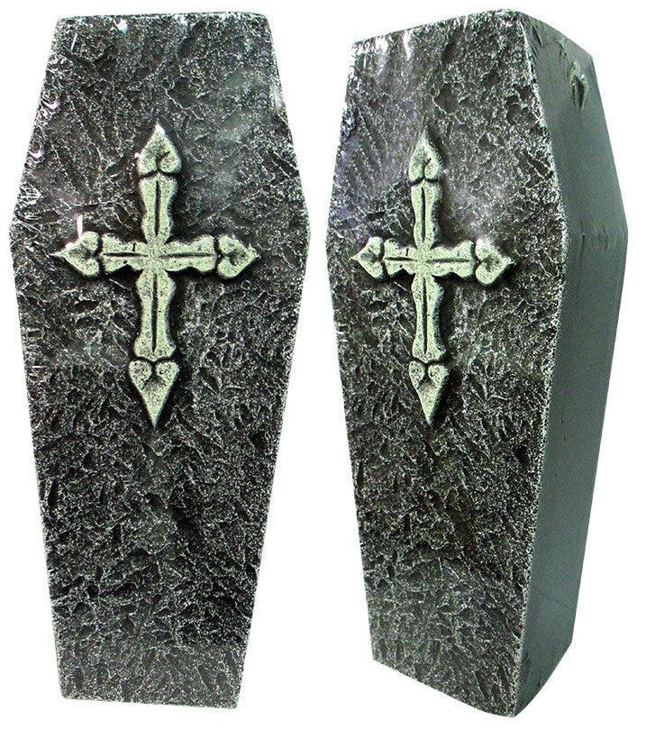 Ataúd Efecto Piedra 48 cm Decoración Halloween EuroCarnavales