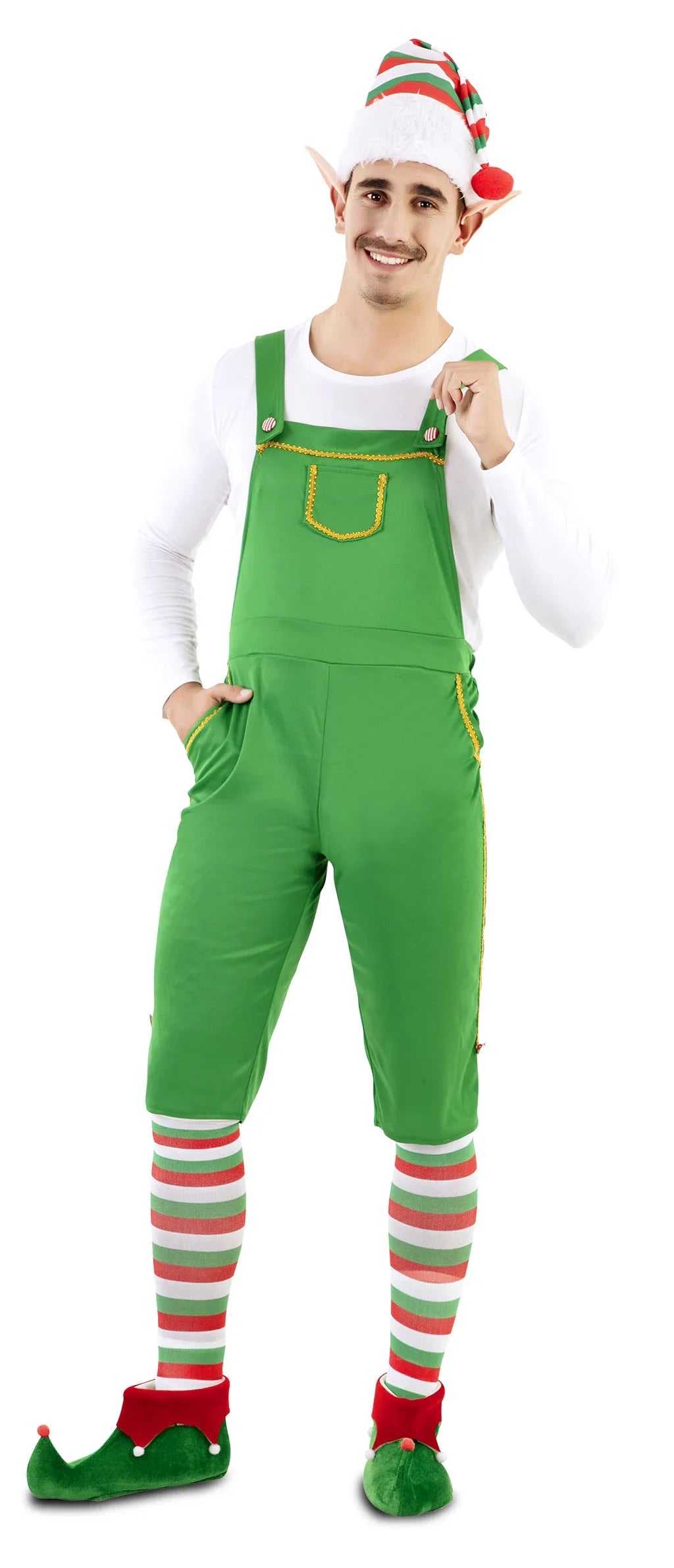 Disfraz de Elfo con Peto para Hombre Elfos Navideños EuroCarnavales