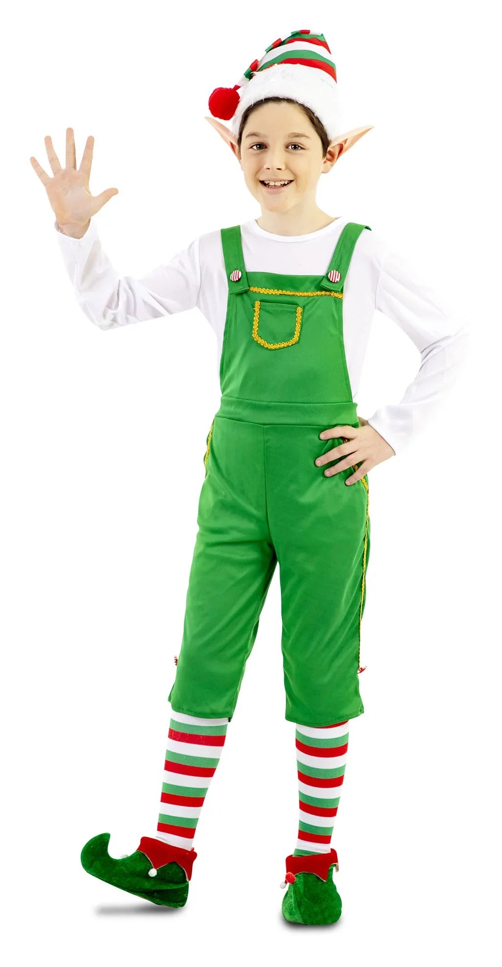 Disfraz de Elfo con Peto para Niño Elfos Navideños EuroCarnavales