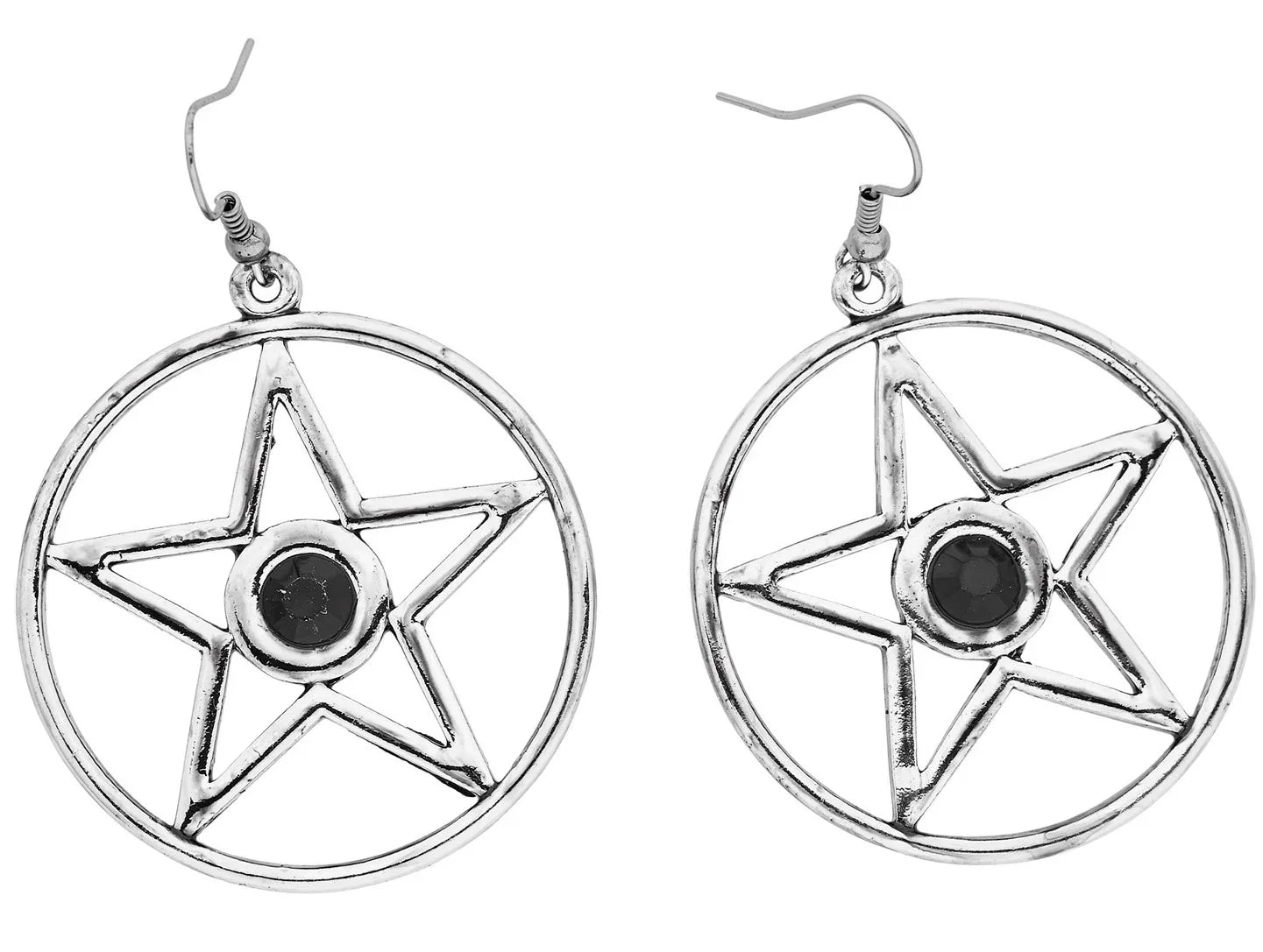 Pendientes Góticos de Estrella con Gema Negra Pendientes Widmann