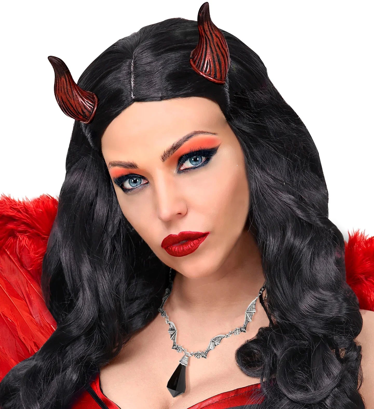 Collar de Murciélagos Plateado con Gema Negra Collares, Colgantes y Gargantillas Widmann