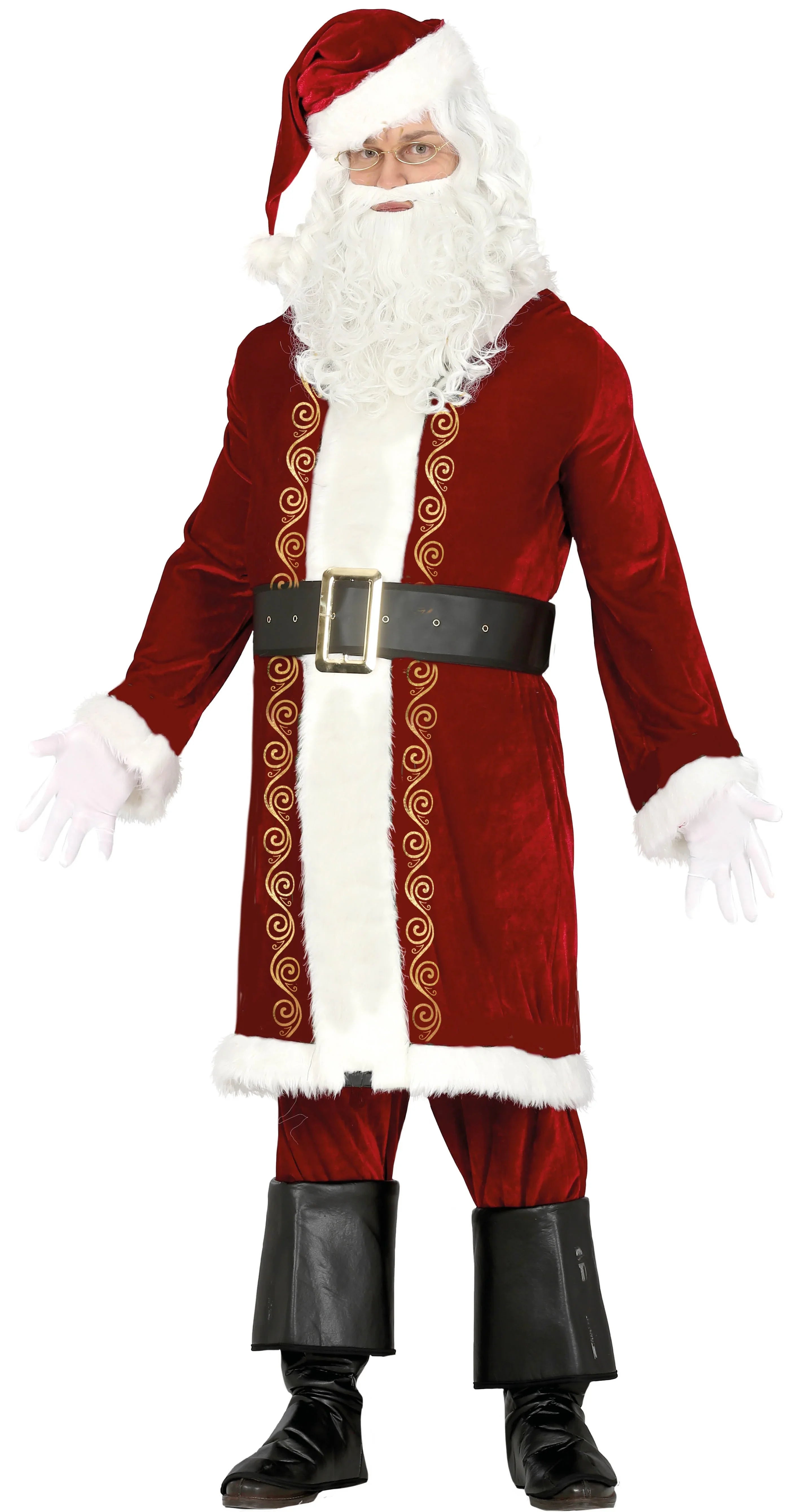 Disfraz de Papá Noel Terciopelo para Hombre Papa Noel y Mama Noel Guirca