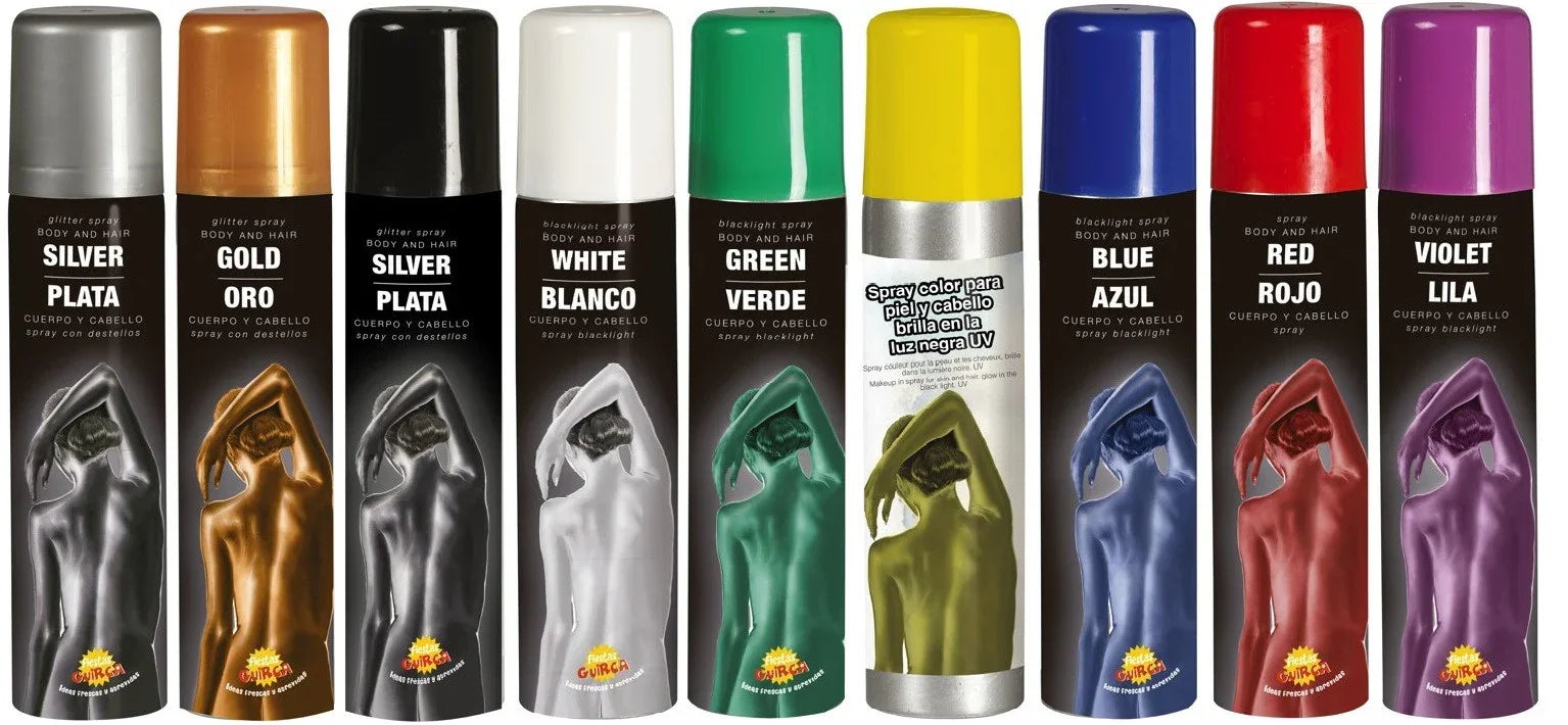 Maquillaje en Spray para Cuerpo y Cabello en Colores Spray para Pelo Guirca