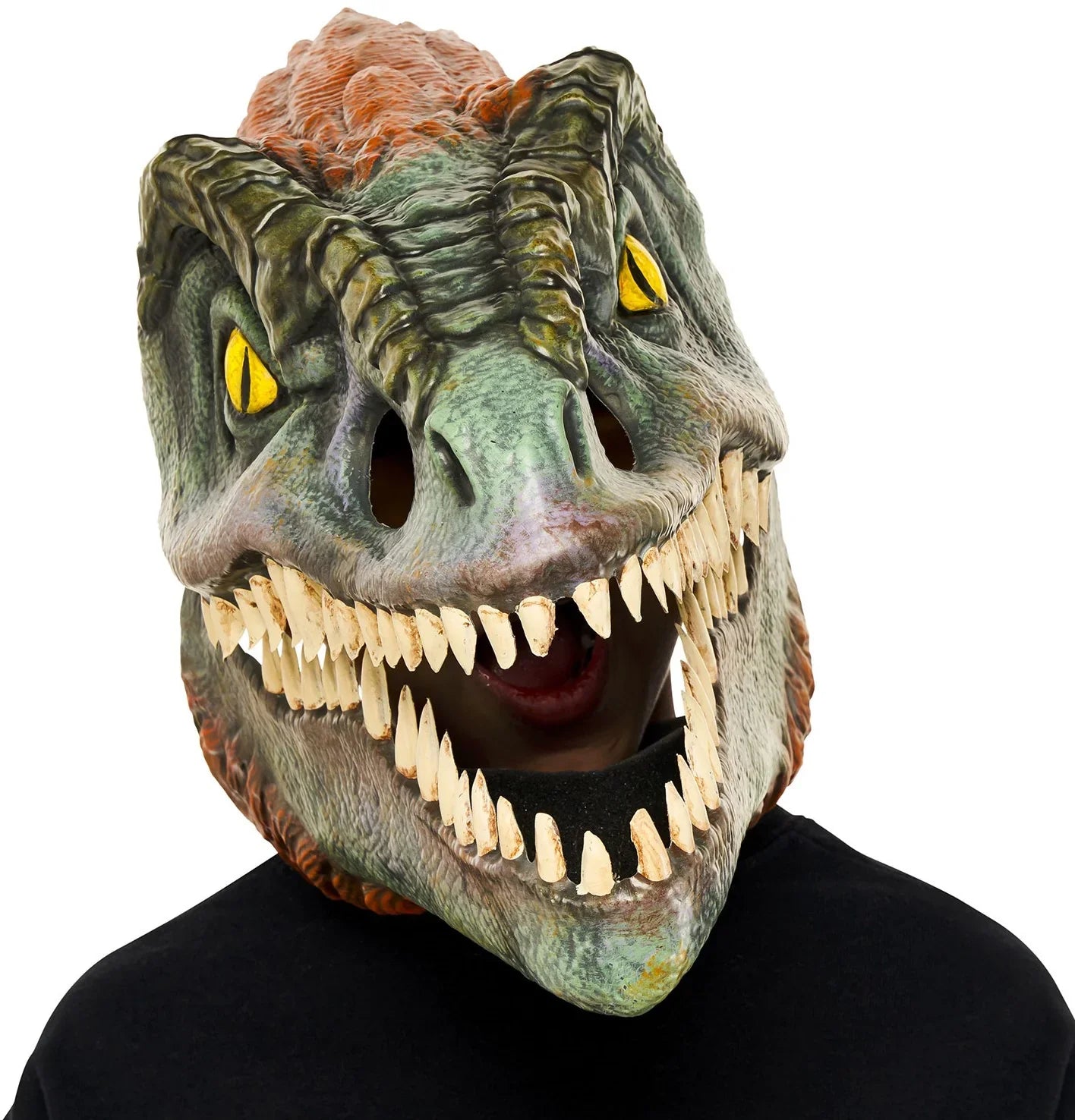 Máscara de Dinosaurio Pyroraptor con Mandíbula Móvil Dragón y Dinosaurio Rubies