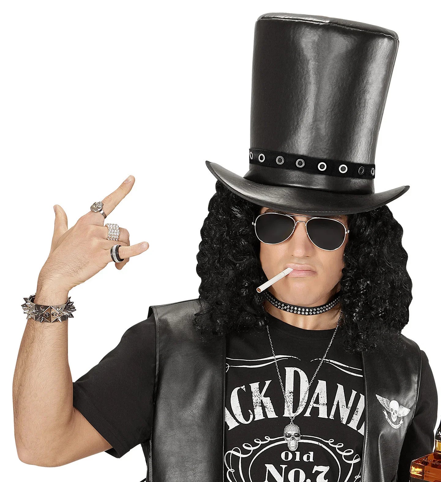 Chistera de polipiel - Slash de Guns N' Roses Sombreros y Gorros Widmann