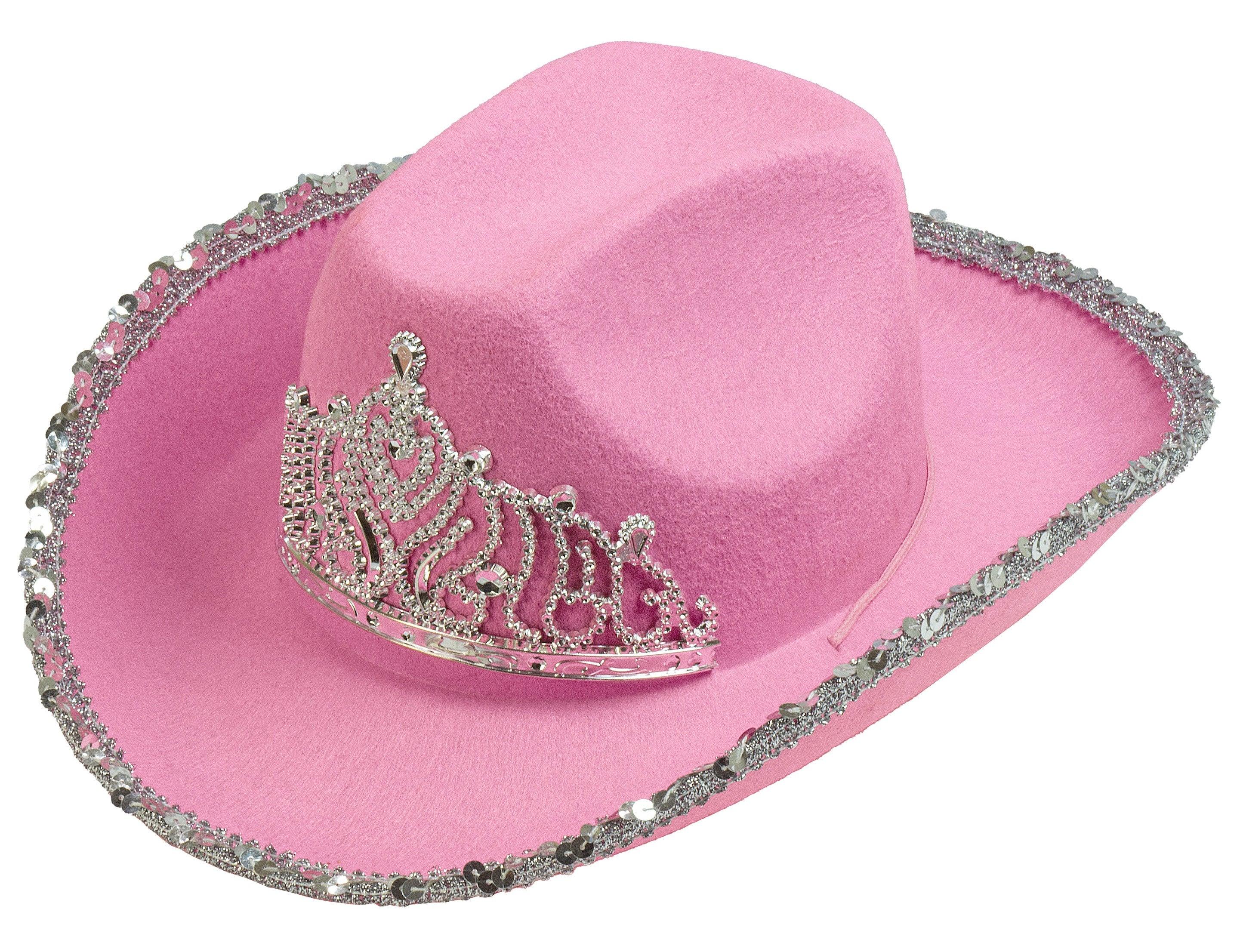 Sombrero Vaquero Rosa con Tiara de Princesa Sombreros de Vaquero Widmann