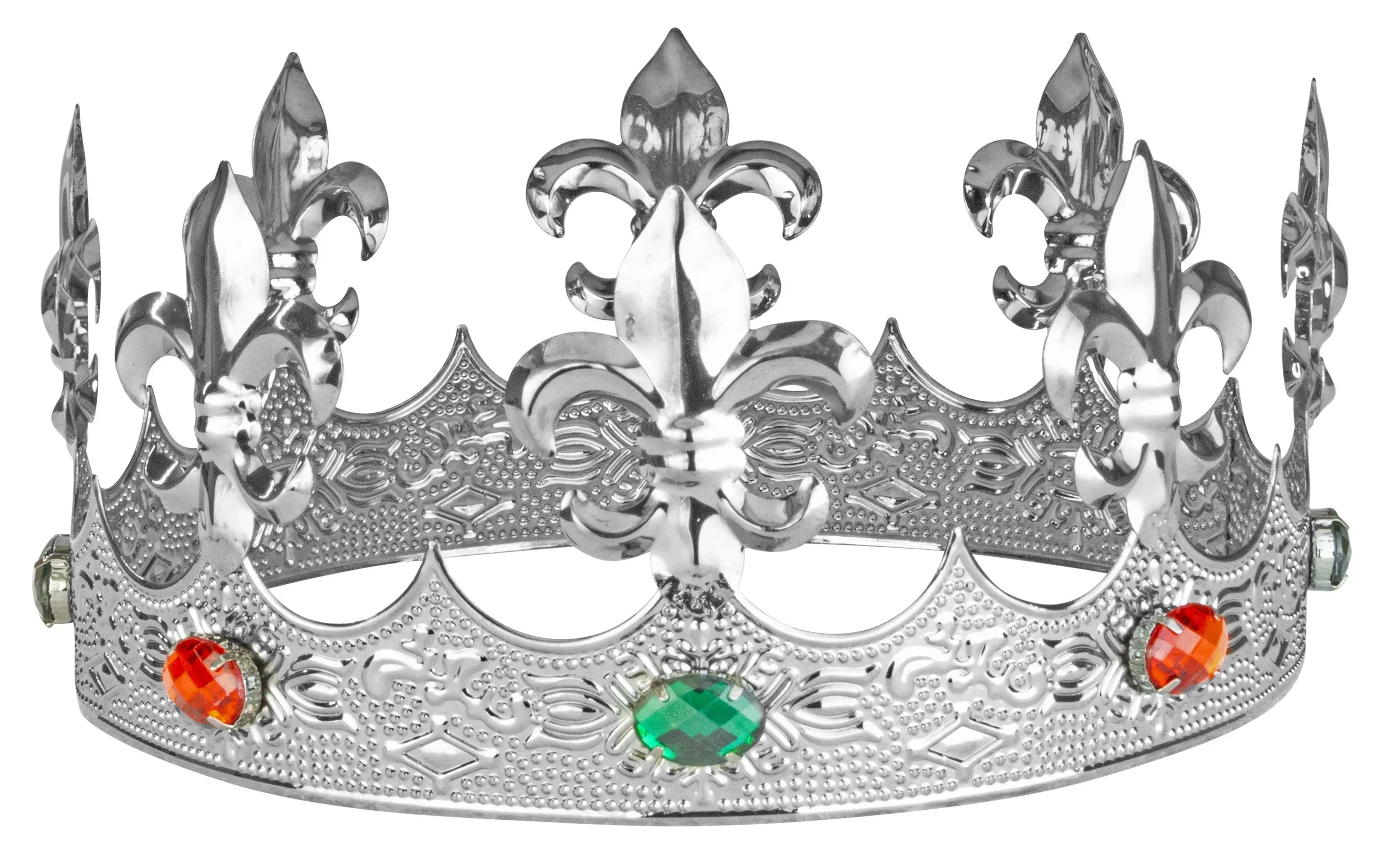 Corona de Rey Plateada de Metal con Pedrería Coronas y Tiaras Widmann