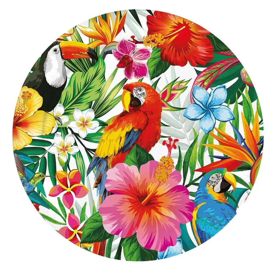 Pack de 6 Platos Hawaianos con Estampado Floral Decoración y Menaje Verano Guirca