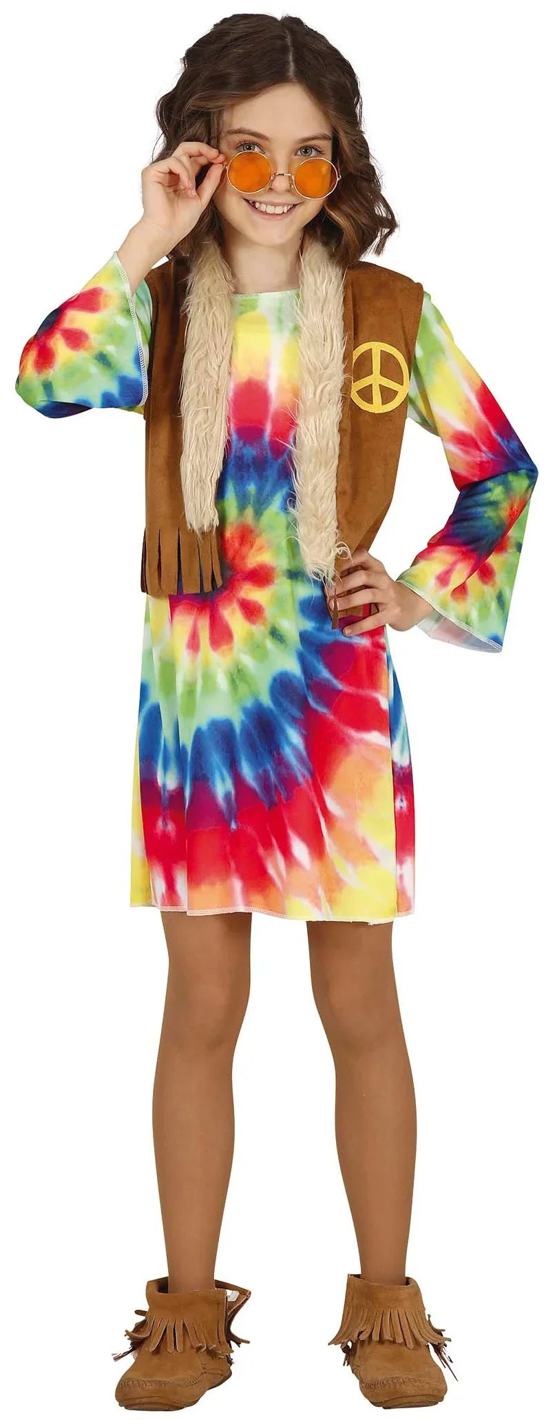 Disfraz de Hippie Psicodélica para Niña Hippies Infantiles Guirca