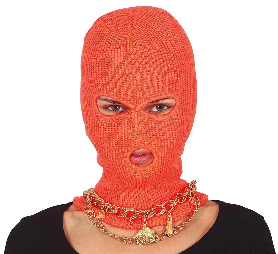 Pasamontañas Pussy Riot Naranja Neón Accesorios para la Cabeza Guirca