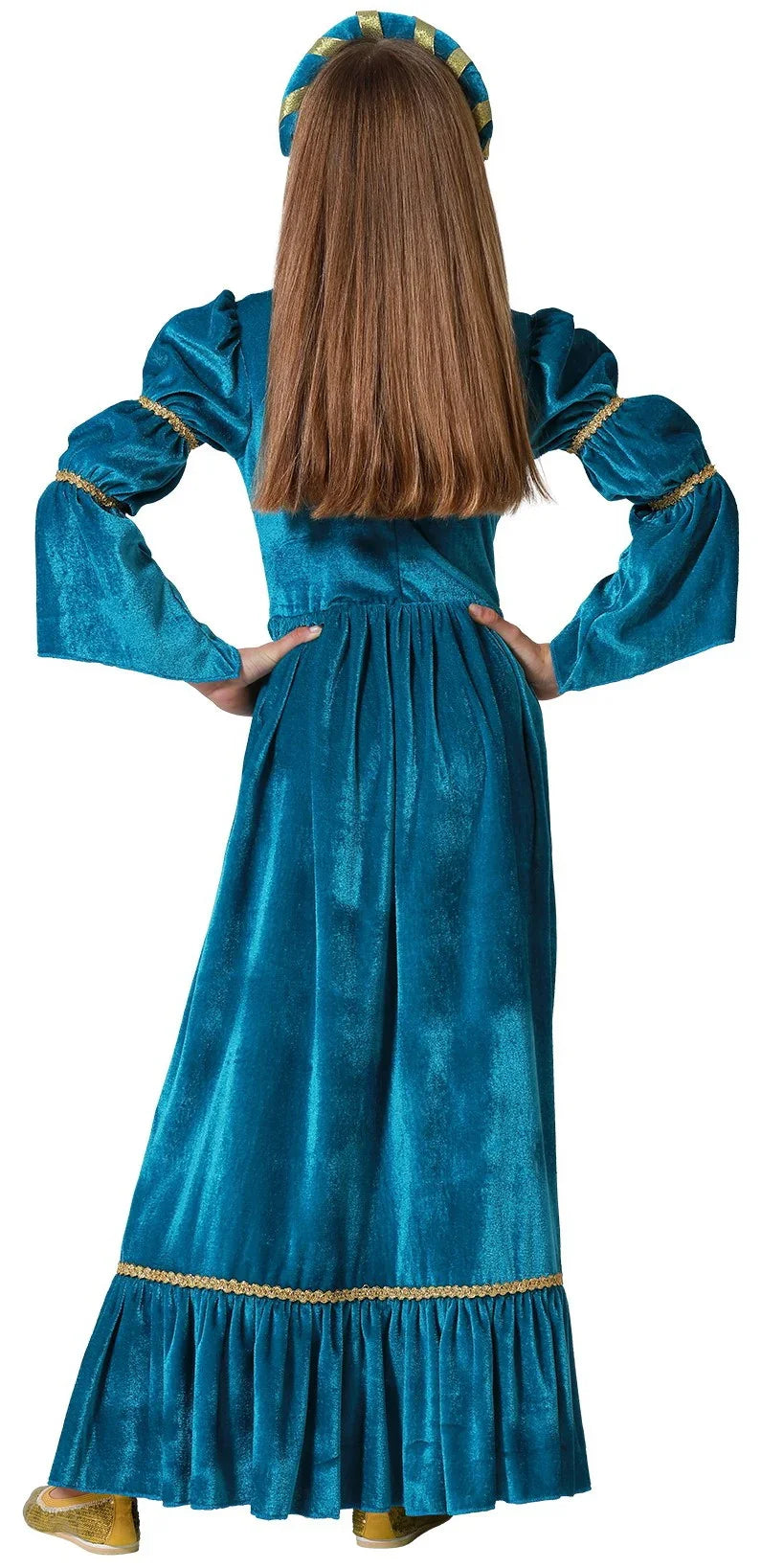 Disfraz de Doncella Medieval Azul para Niña Princesas y Damas Medievales Atosa