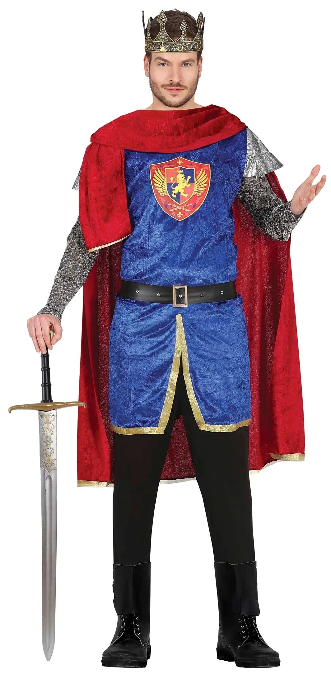 Disfraz de Rey Medieval Elegante con Capa para Hombre Reyes y Reinas Medievales Guirca