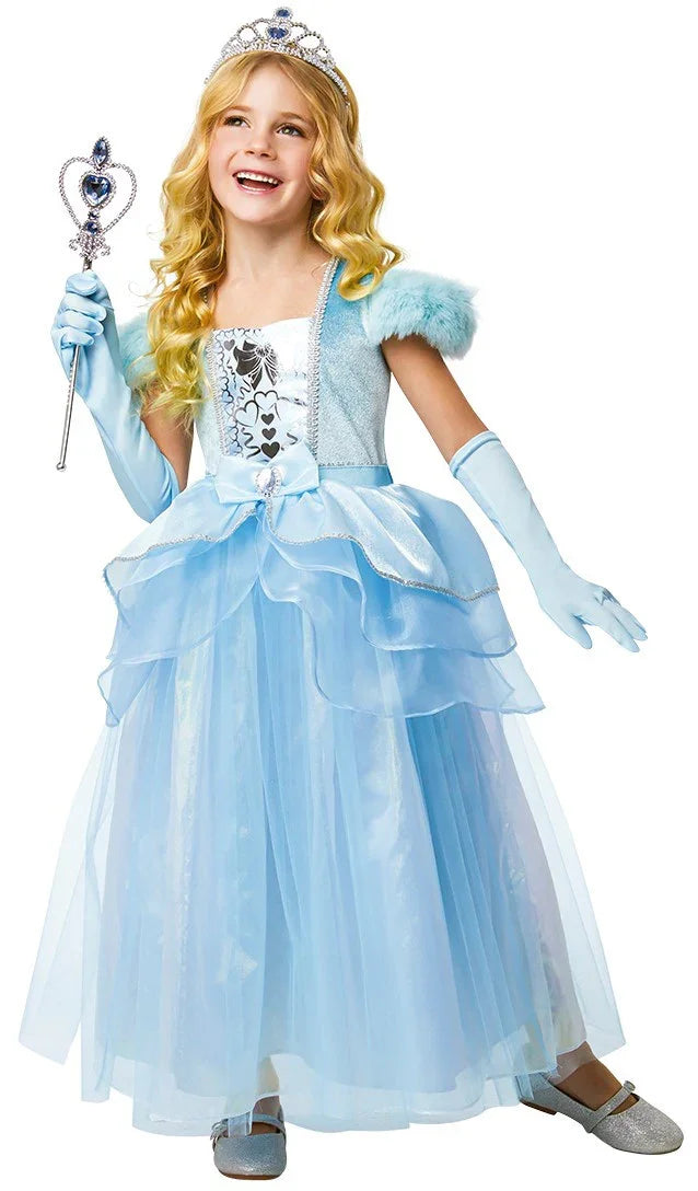 Disfraz de Princesa Azul con Tiara para Niña Princesas y Príncipes Infantiles Rubies