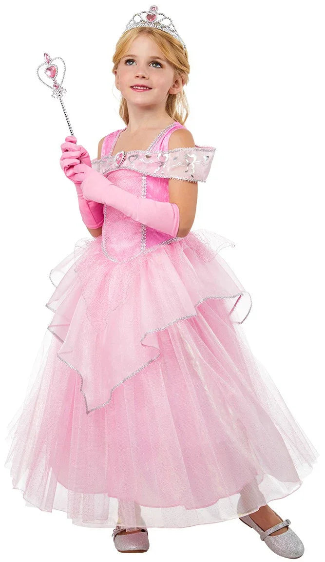 Disfraz de Princesa Rosa con Tiara para Niña Princesas y Príncipes Infantiles Rubies