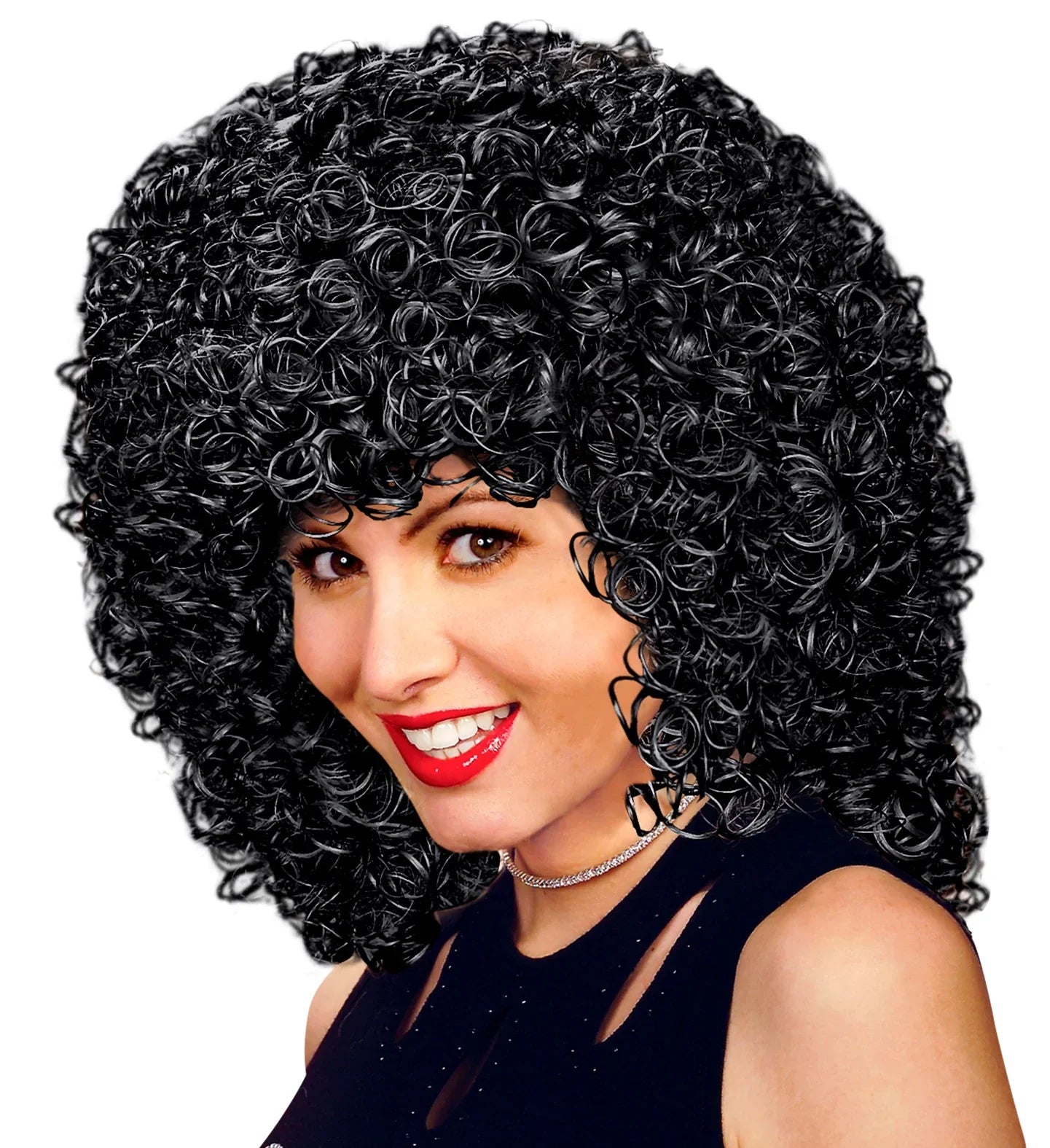 Peluca Morena con Rizos Años 80 COMPLEMENTOS Widmann
