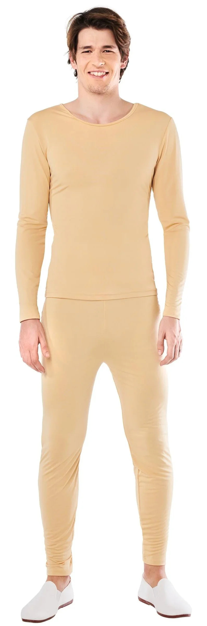 Malla Beige en Dos Piezas para Hombre Mallas y Maillots Kimokawaii