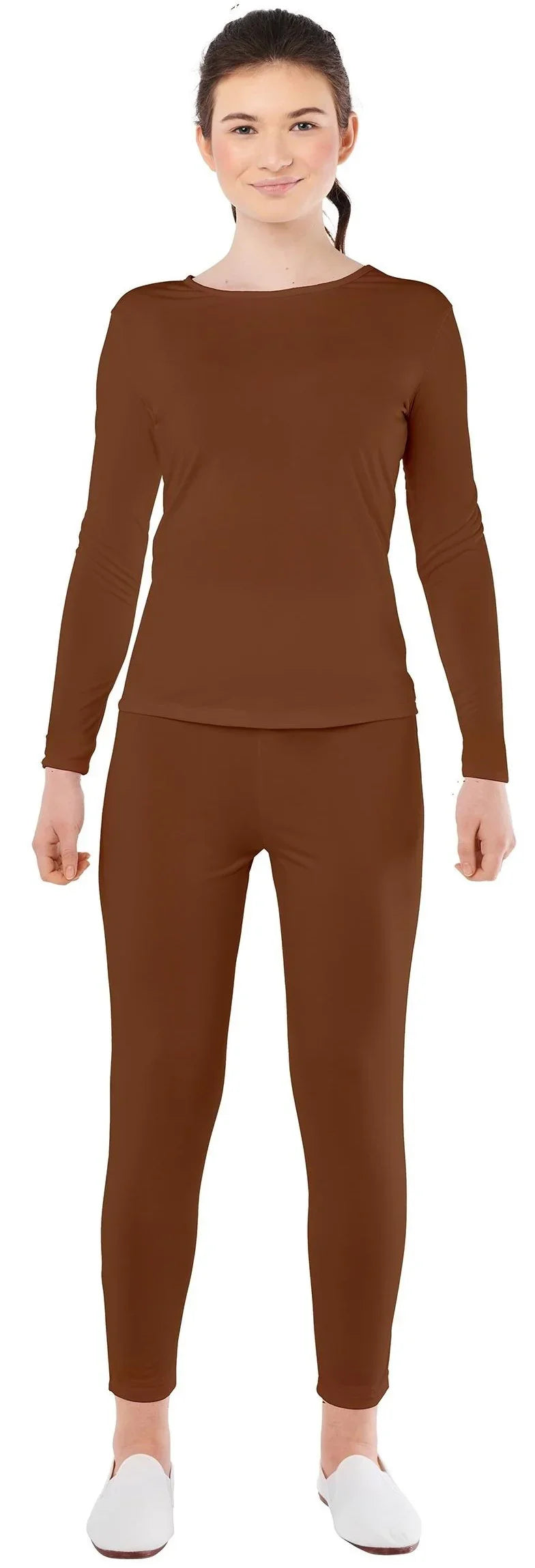 Malla Marrón en Dos Piezas para Mujer Mallas y Maillots Kimokawaii