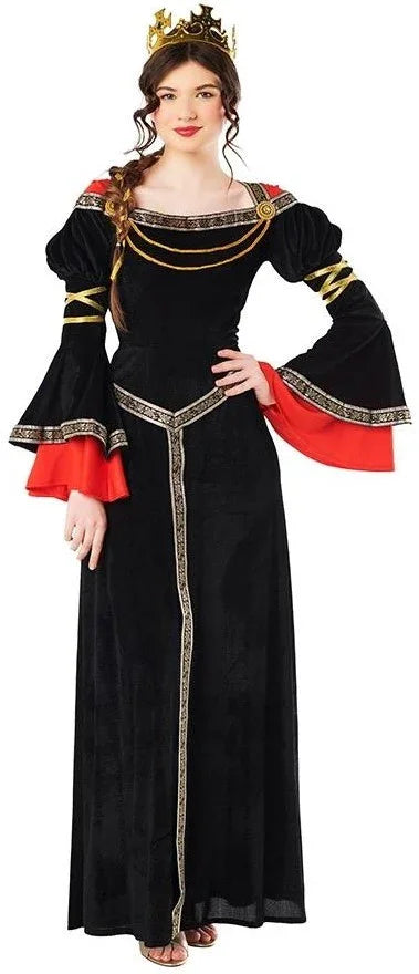 Disfraz de Reina Medieval Negro para Mujer Reyes y Reinas Medievales Kimokawaii
