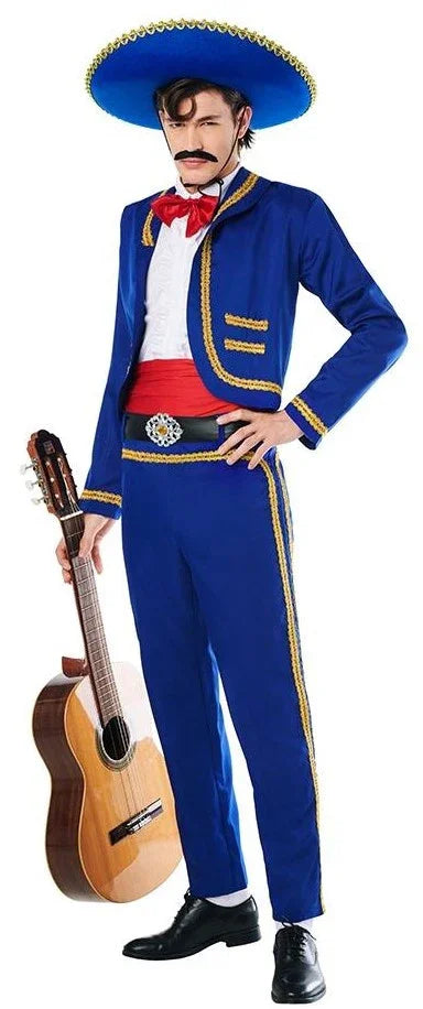 Disfraz de Catrín Mexicano Azul para Hombre Catrina Kimokawaii