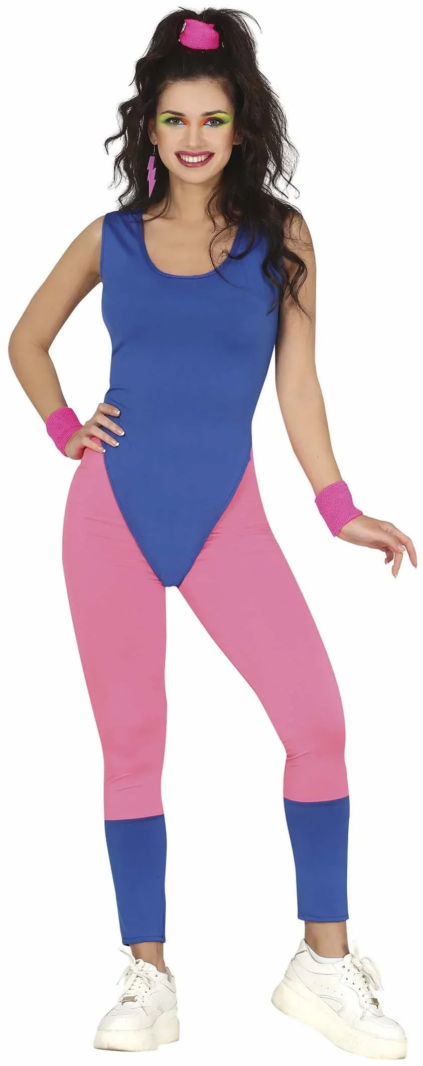 Disfraz de Gimnasta con Body para Mujer Gimnastas de Aeróbic Años 80 Guirca