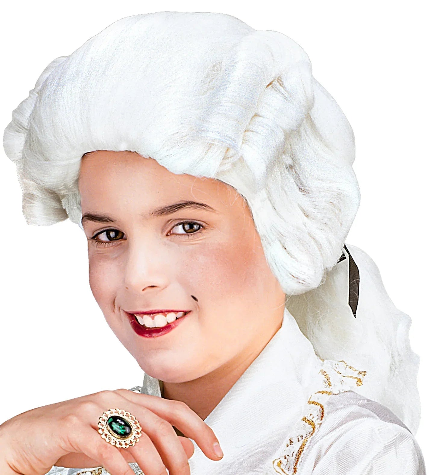 Peluca Blanca de Época con Coleta Infantil Pelucas Blancas Widmann