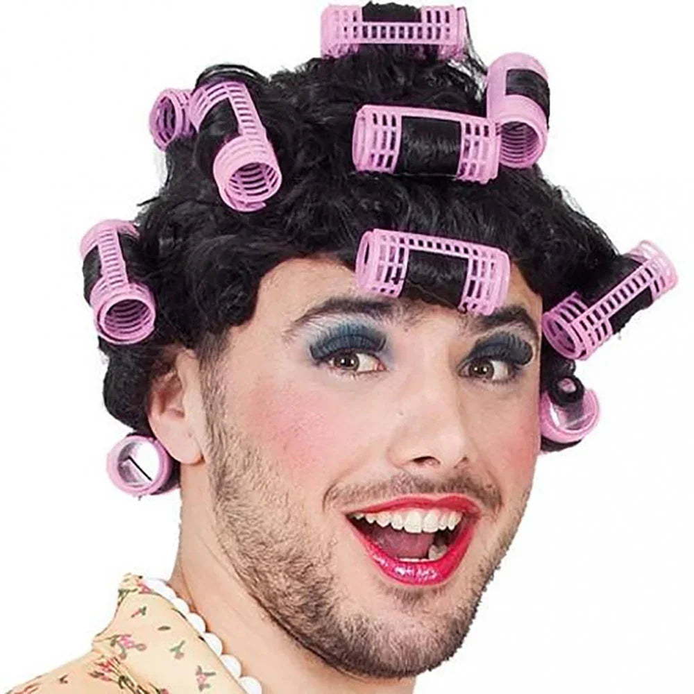 Peluca Morena con Rulos Rosas Pelucas Morenas EuroCarnavales