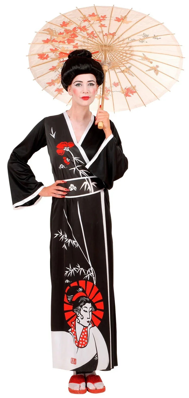 Disfraz de Geisha Negro para Mujer Adultos Widmann