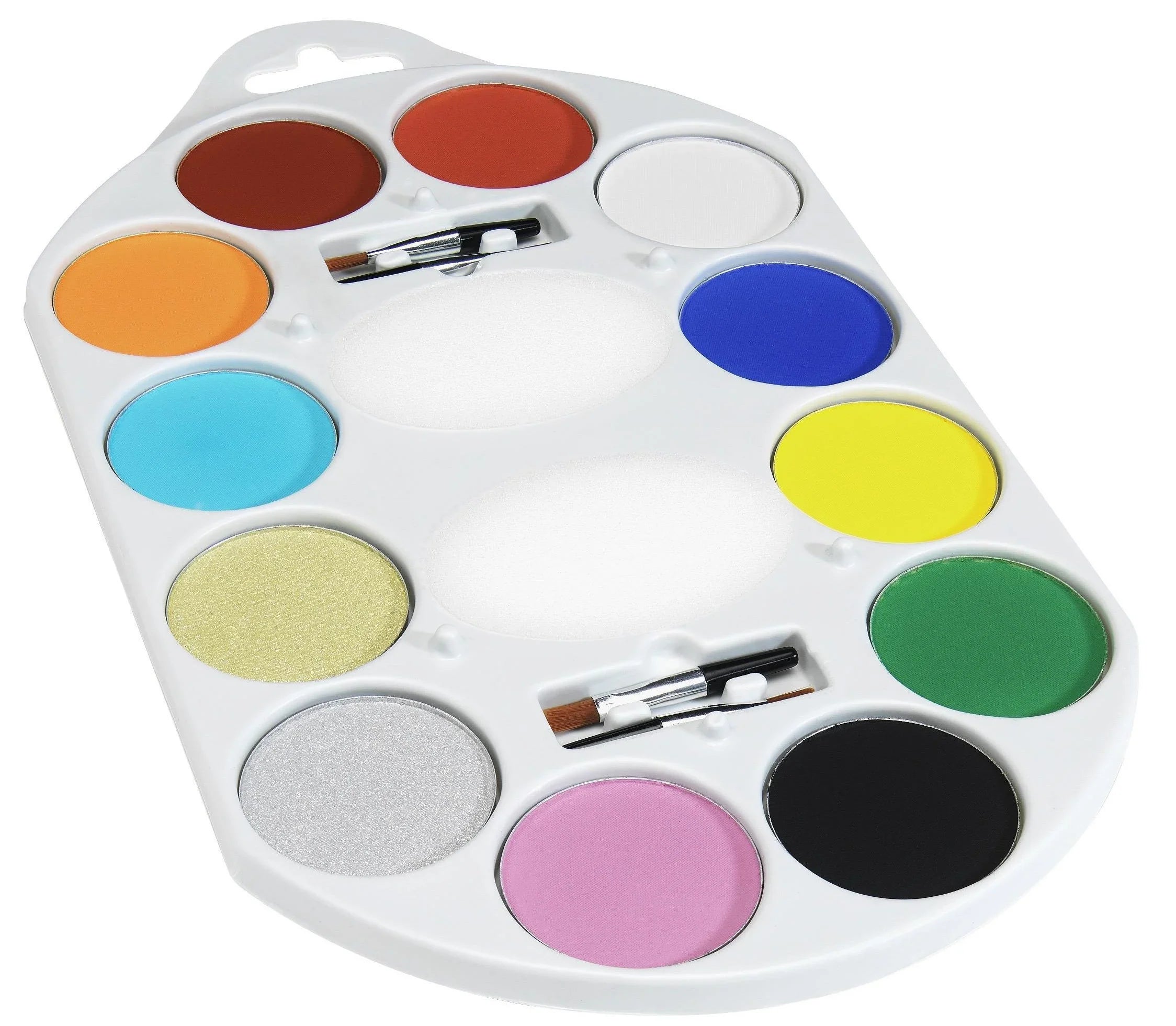 Paleta de Maquillaje al Agua con 12 Colores y Aplicadores Kits de Maquillaje Smiffys