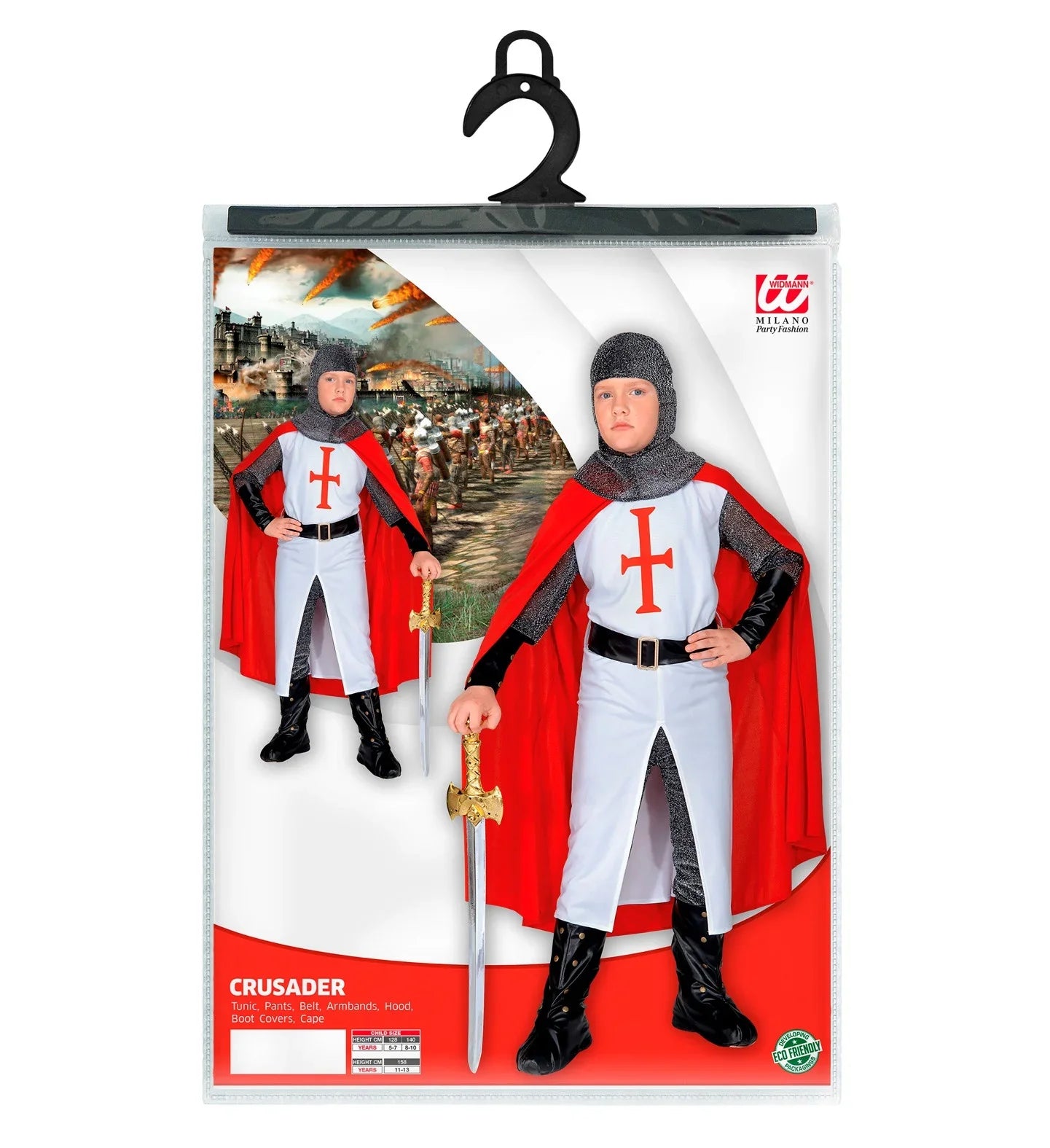 Disfraz de Templario Medieval Cruzado para Niño Medieval Infantiles Widmann