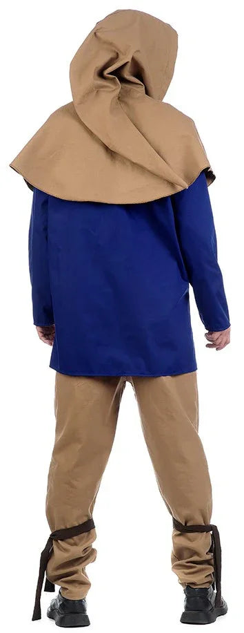 Traje de Campesino Medieval Azul para Hombre Campesinos y Posaderos Medievales Limit Sport