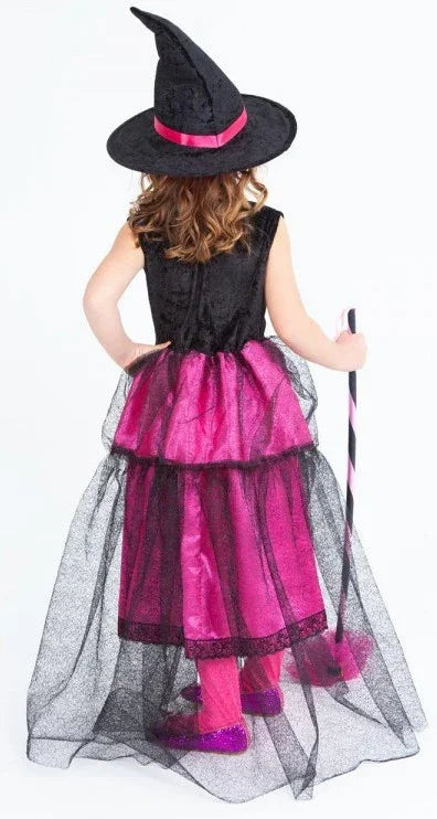 Disfraz de Bruja Coqueta Rosa para Niña Brujas Rubies