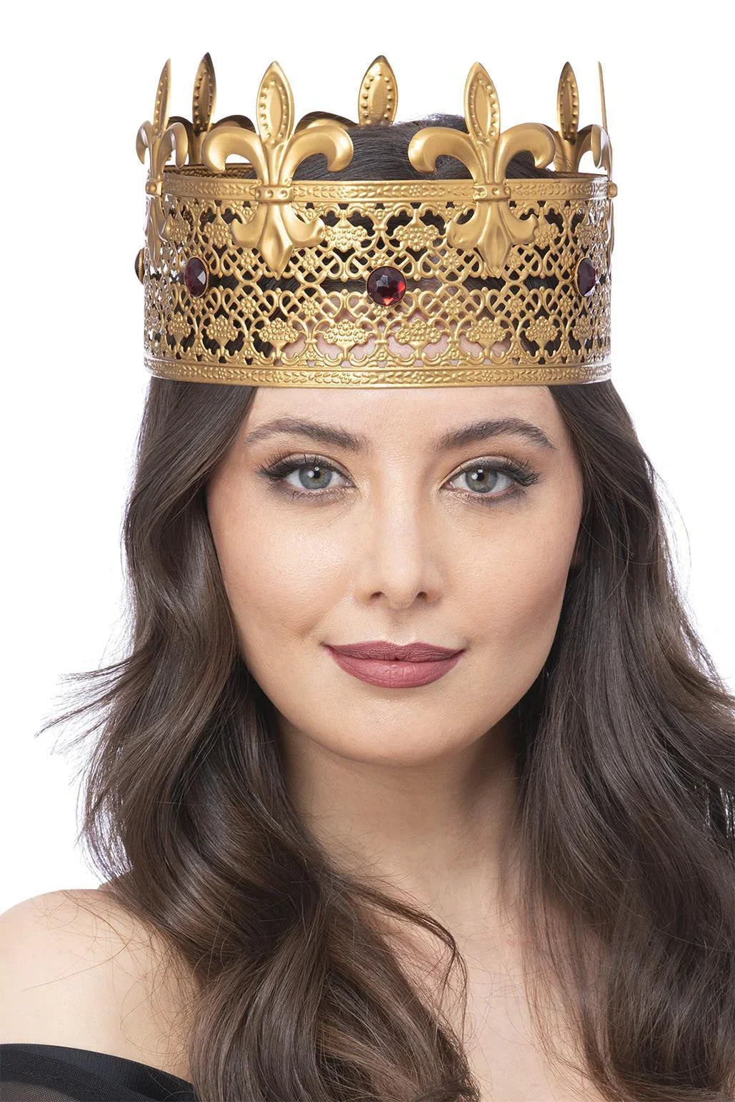 Corona de Reina Medieval Dorada de Metal Coronas y Tiaras Smiffys