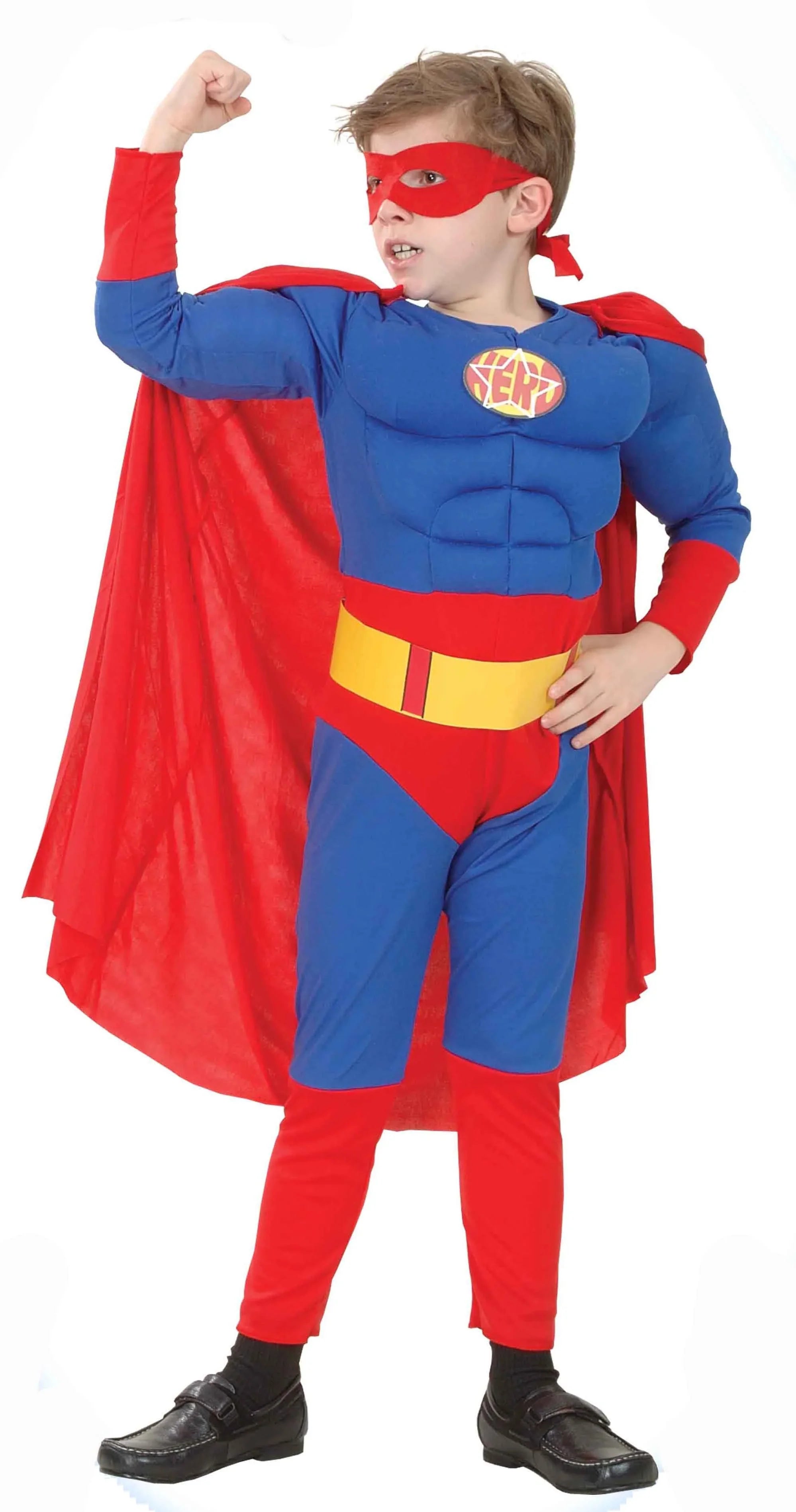 Disfraz de Superhéroe Musculoso con Capa para Niño Superhéroes Infantiles Atosa