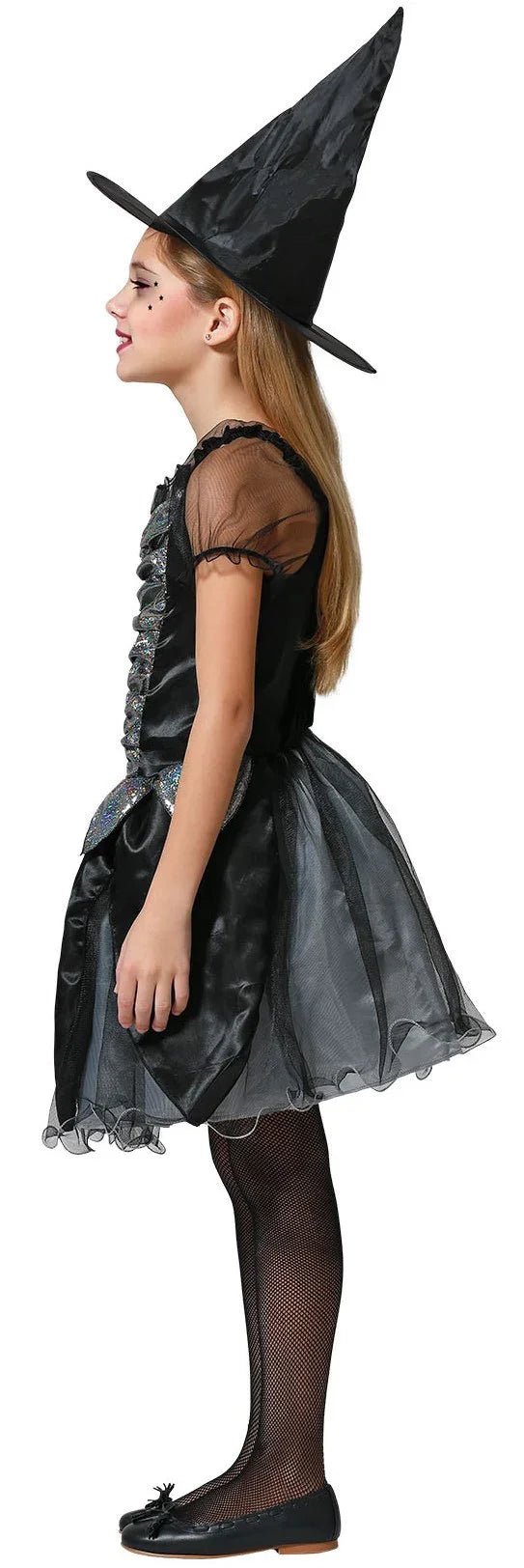 Disfraz de Niña Bruja Elegante con Sombrero Halloween Infantiles Atosa