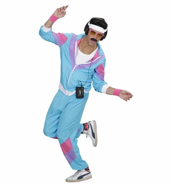 Disfraz Años 80s Chandal Azul para Hombre Adultos Widmann
