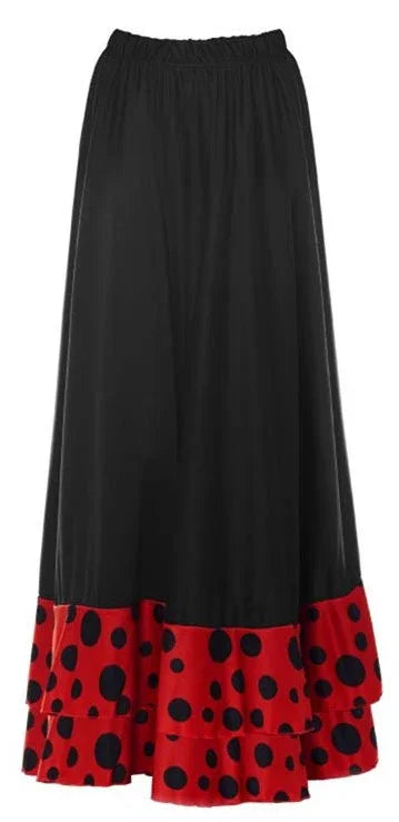 Falda de Sevillana Negra con Volantes Rojos para Niña Sevillanas y Flamencas Infantiles Partilandia
