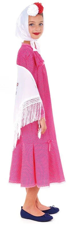 Disfraz de Chulapa Rosa con Lunares Blancos para Niña Chulapos y Chulapas Infantiles Partilandia