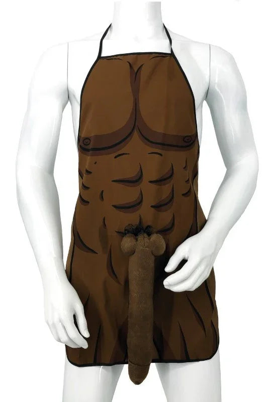 Delantal con Torso de Hombre Negro y Pene Gigante Complementos para Despedidas Partilandia