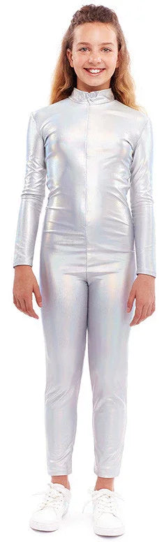 Malla de Cuerpo Entero Plateada Metalizada Infantil Mallas y Maillots Partilandia