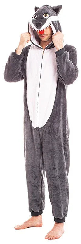 Disfraz de Lobo Gris de Peluche para Adulto Lobo Partilandia
