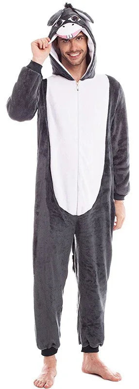 Disfraz de Burro Gris de Peluche para Adulto Burro y Mula Partilandia