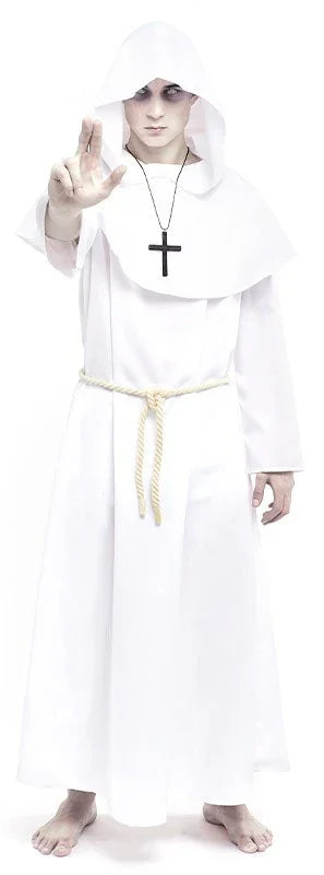 Disfraz de Monje Blanco para Hombre Monje Medieval Partilandia