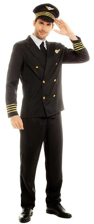 Disfraz de Piloto de Avión Comercial para Adulto Pilotos y Aviadores Partilandia